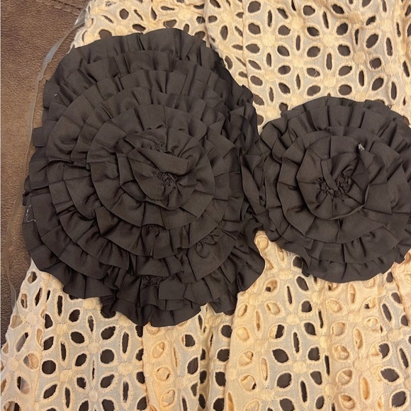 Ryu boutique dress peach and brown floral size small - Picture 2 of 6